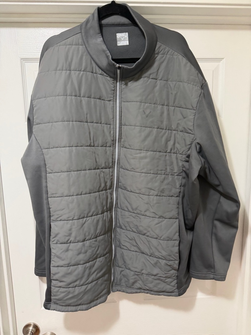 Callaway Quilted Grey Full-Zip Puffer Jacket